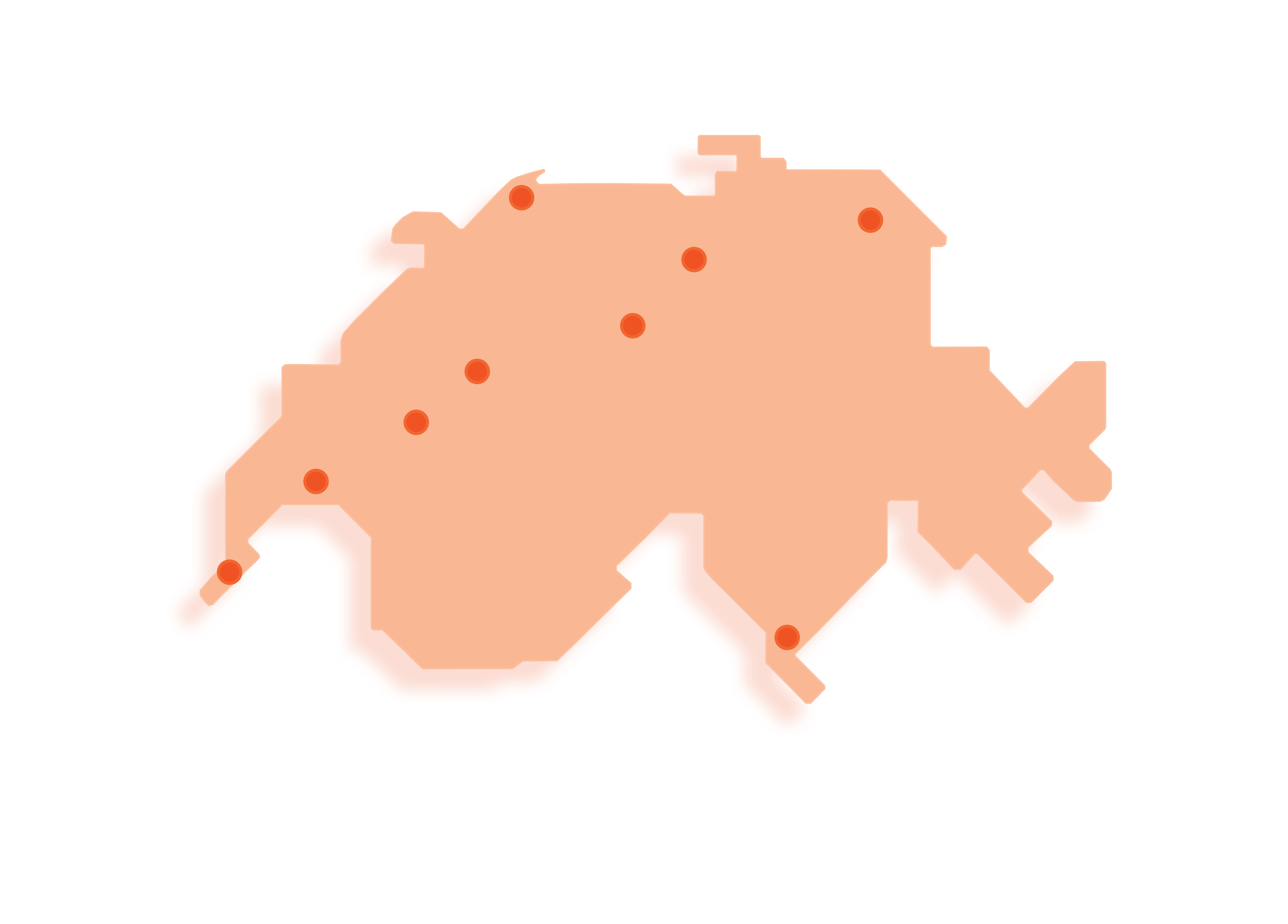 Grafik Karte Standorte RYL! Schweiz